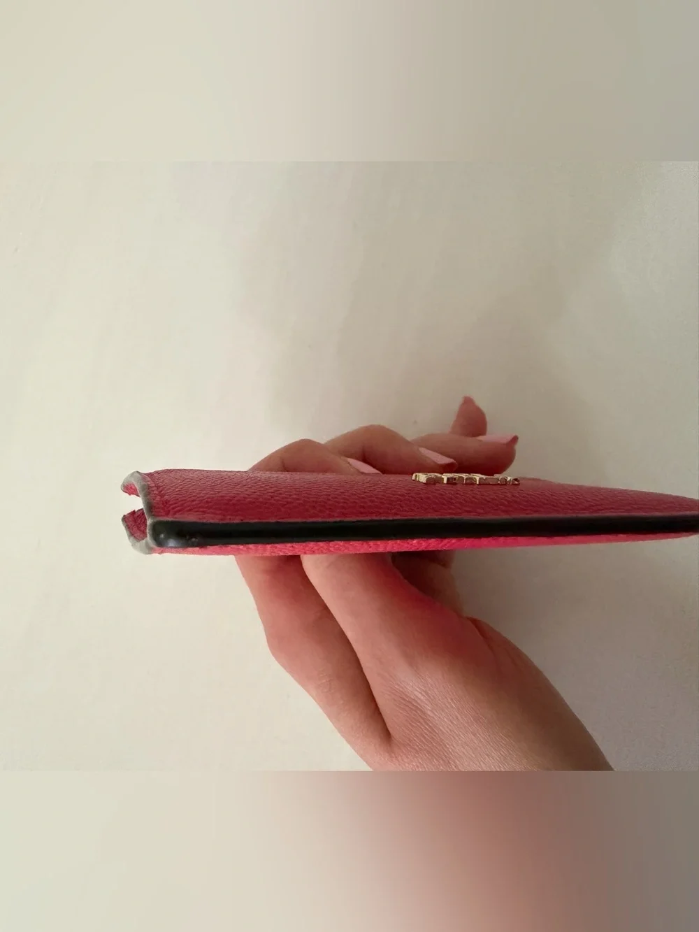 Furla Red Leather Zip Card Holder / Wallet